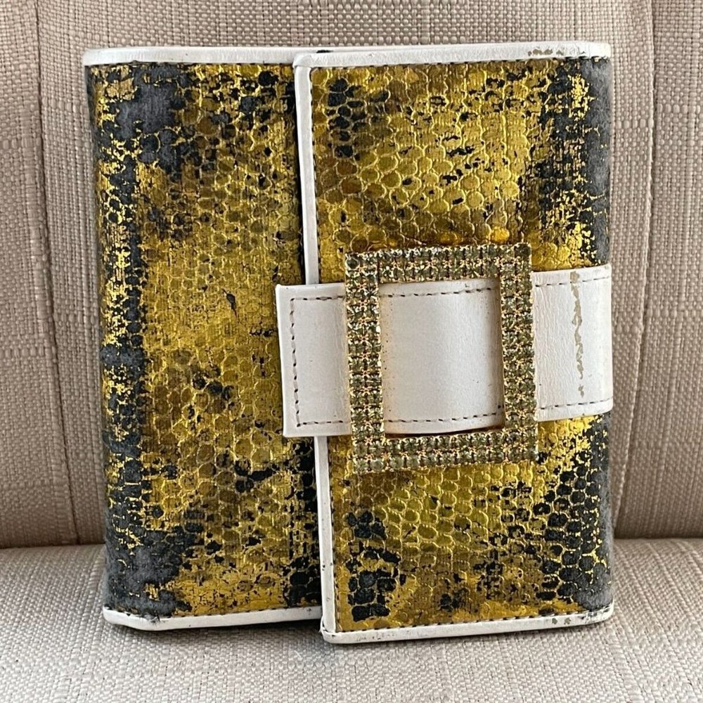 Samantha Thavasa Vintage Wallet Lizard Style Bi-fold Handmade Card Holder Purse